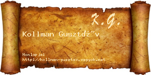 Kollman Gusztáv névjegykártya